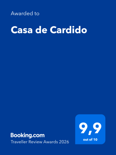 Booking.com Traveller Review Awards 2026 — Casa de Cardido, 9.9 out of 10
